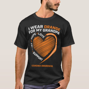 T-shirt Femmes Je Porte De L'Orange Pour Mon Grand-Père Le