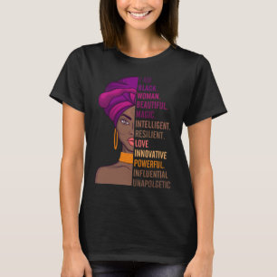 T-shirt Femmes Je Suis Noir Femmes Belle Magie Fière Noir