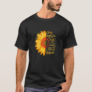 T-shirt Femmes Juillet Fille 1957 65 Ans 65e Anniversaire