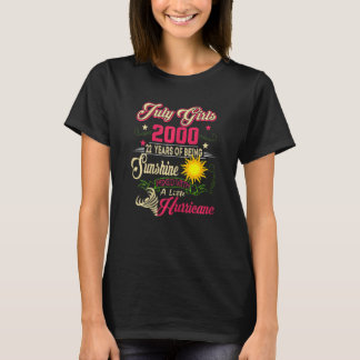 T-shirt Femmes Juillet Filles 2000 Anniversaire 22 ans Fab