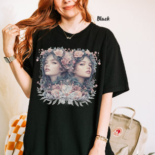 T-shirt Femmes jumelles Gemini, Astrologie Zodiaque, Flora