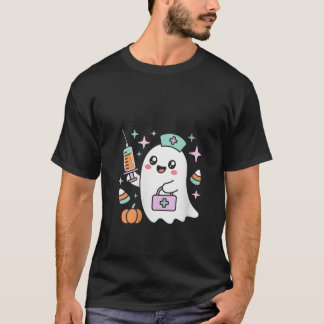 T-shirt Femmes Kawaii Ghost Nurse Costume Médicale Hallowe