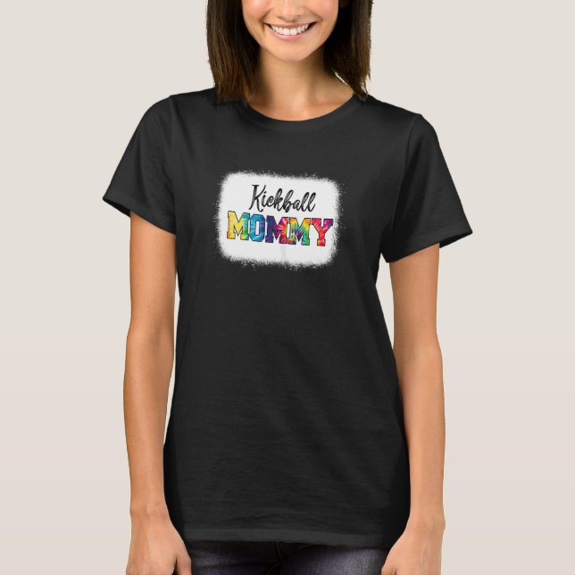 T-shirt Femmes Kickball Maman Tie Dye Cheetah Imprimer Fem (Devant)