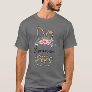 T-shirt Femmes Leopard Easter Bunny Bibliothécaire Bunny P