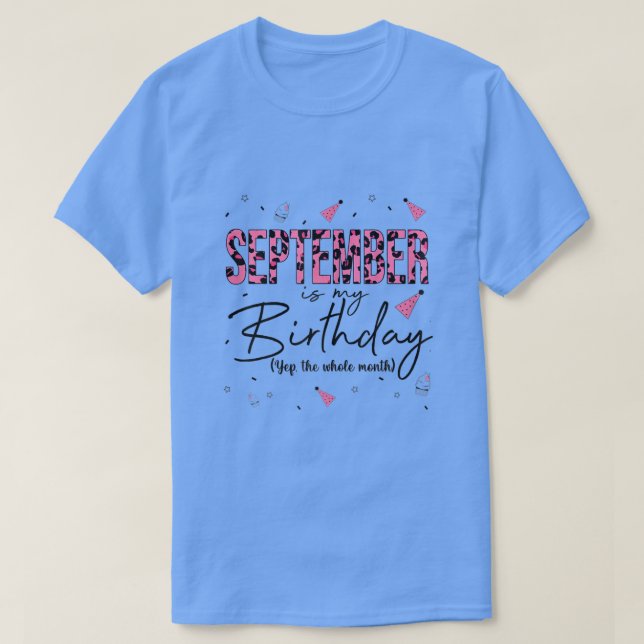 T-shirt Femmes Léopard Rose Septembre Est Mon Anniversaire (Design devant)