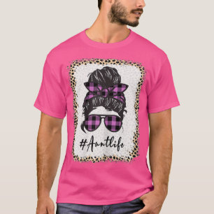 T-shirt Femmes Leopard Tante Vie Messy Bun Bleached Auties