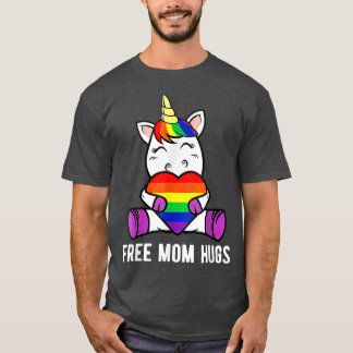 T-shirt Femmes Libérez Maman Hugs Funny Unicorn Gay LGBT P