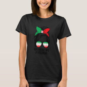 T-shirt Femmes Liberté Libre Iran Messy Bun Iran Fla