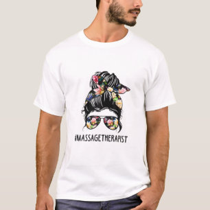 T-shirt Femmes Lotus Massage Thérapiste Maman Messy Bun Mè