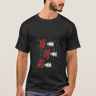 T-shirt Femmes Lumières de Noël HO HO HO Maison au bord du