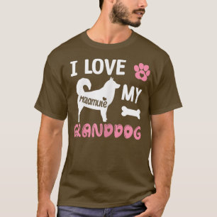 T-shirt FEMMES Malamute Chien Grandma Cadeaux J'Aime Mon G