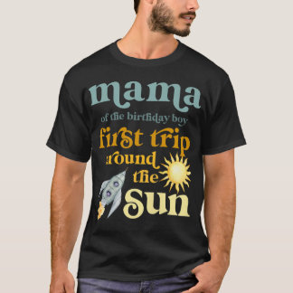 T-shirt Femmes Mama Espace Extérieur 1er Anniversaire Prem