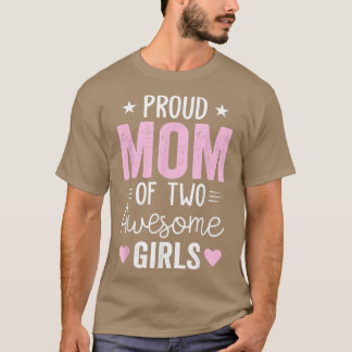 T-shirt Femmes Maman de 2 filles Deux filles Fête des mère