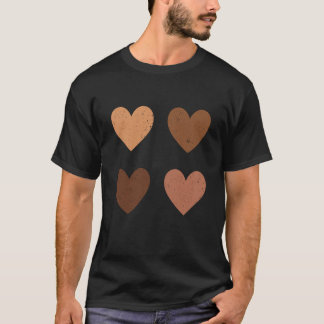 T-shirt Femmes Melanin Coeurs Black History Mois Valentine