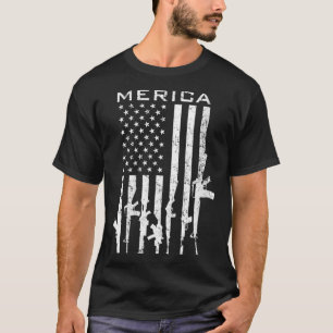T-shirt Femmes MERICA USA 2ème amendement Funny Pro Gun Am