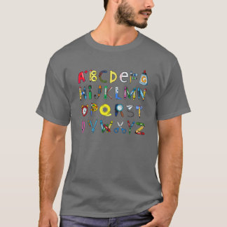 T-shirt FEMMES Mignonne Enseignante Alphabet Lettres Cadea