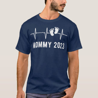 T-shirt Femmes Mommy 2023 Heartbeat Faire-part de grossess