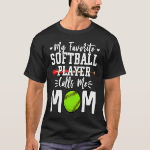 T-shirt Femmes Mon Joueur favori de softball m'appelle Mam
