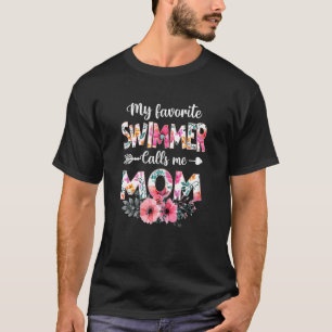 T-shirt FEMMES Mon Swimmer Préféré M'Appelle Maman Basebal