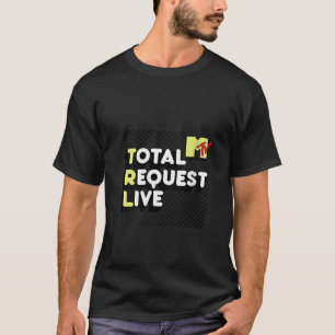 T-shirt Femmes MTV TRL Black Stripes V Cou