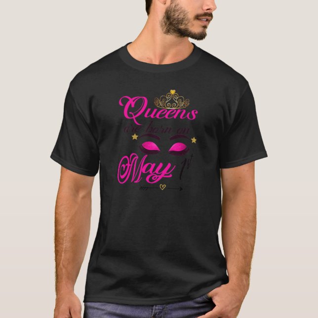 T-shirt Femmes Naissance Mignonne Reines Filles Nées Le 1E (Devant)