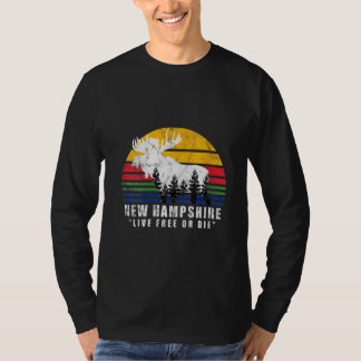 T-shirt Femmes New Hampshire Vivre Libre Ou Mort Vintage M