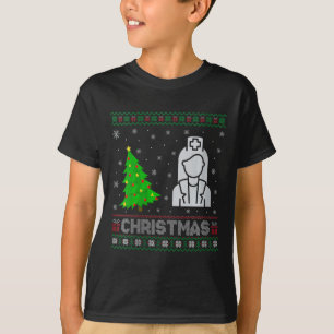 T-shirt Femmes Nicu Infirmière Xmas Arbre Éclairage Laide 