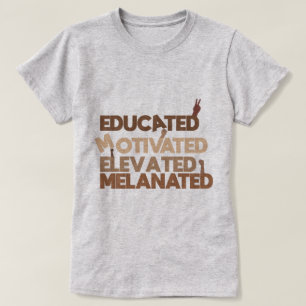 T-shirt Femmes Noir éduqué motivé élevé mélané