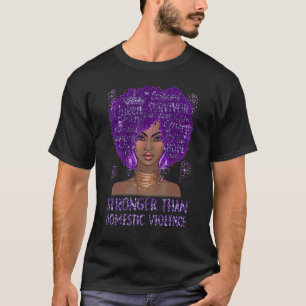 T-shirt Femmes Noires Afro Plus Fortes que la Violence Dom