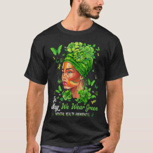 T-shirt Femmes Noires En Mai Nous Portons La Santé Mentale