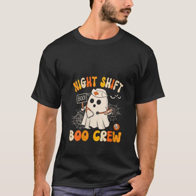 T-shirt Femmes Nuit Shift Infirmière Cute Health Worker Ha (Devant)