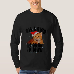 T-shirt FEMMES Oh Lawd He Comin' Chonk Christmas Chat Meme