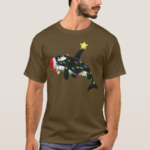 T-shirt Femmes Orca Poisson Éclairage Xmas Arbre Correspon