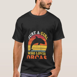 T-shirt Femmes Orca Poisson Vintage Juste Une Fille Qui Ai