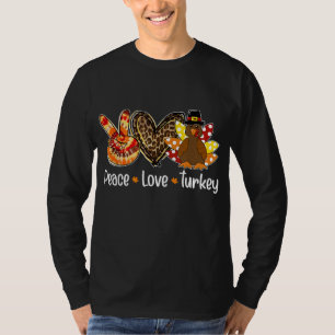 T-shirt Femmes Paix amour dinde citrouille dinde de gobale