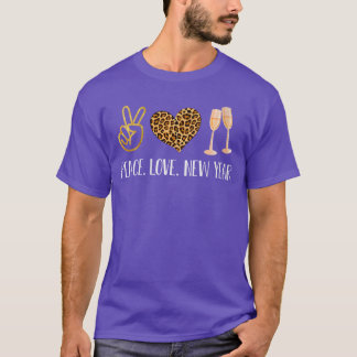 T-shirt Femmes Paix Amour Joyeux Nouvel An Soirée Party Co