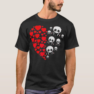 T-shirt Femmes Panda Valentines Jour Coeurs Amour Filles G
