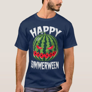 T-shirt Femmes Pastèque Jackolantern Été Halloween Ha