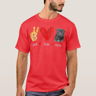 T-shirt Femmes Peace Love Carlin Black Dog - Carlin Black 
