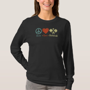 T-shirt Femmes Peace Love Pickleball Funny Pickleball Play