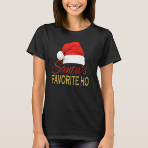 T-shirt Femmes Père Noël Favoris Ho Funny Père Noël Casque