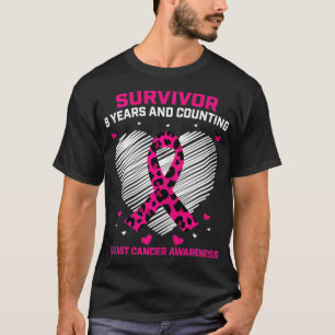 T-shirt Femmes Pink Cancer du Sein Survivant 8 ans Gratuit