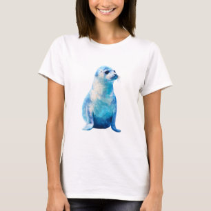 T-shirt Femmes portrait de sceau de galaxie bleu cosmique 