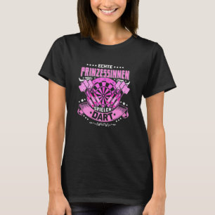 T-shirt Femmes Princesse Jouant Dart Dartboard Drôle Drôle