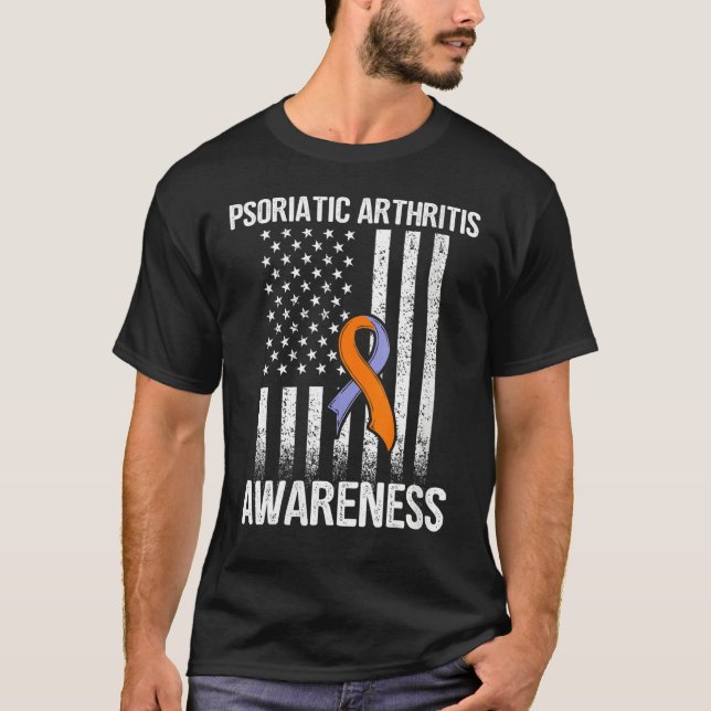 T-shirt Femmes Psa Psoriatic Arthrite Usa Drapeau Guerrier (Devant)