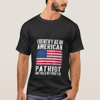 T-shirt Femmes Que J'Identifie Comme Patriote Américain C'