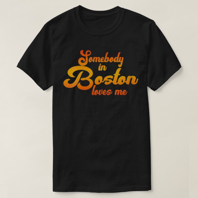 T-shirt Femmes Quelqu'Un À Boston M'Aime VNeck (Design devant)