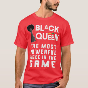 T-shirt Femmes Reine Noire Échecs Pièce La Plus Puissante