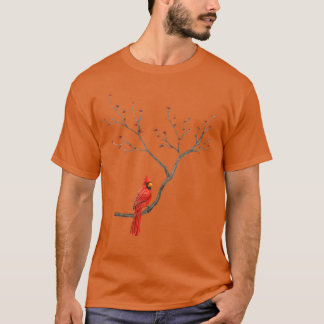 T-shirt Femmes Rouge Cardinal Amoureux des Oiseaux Observa