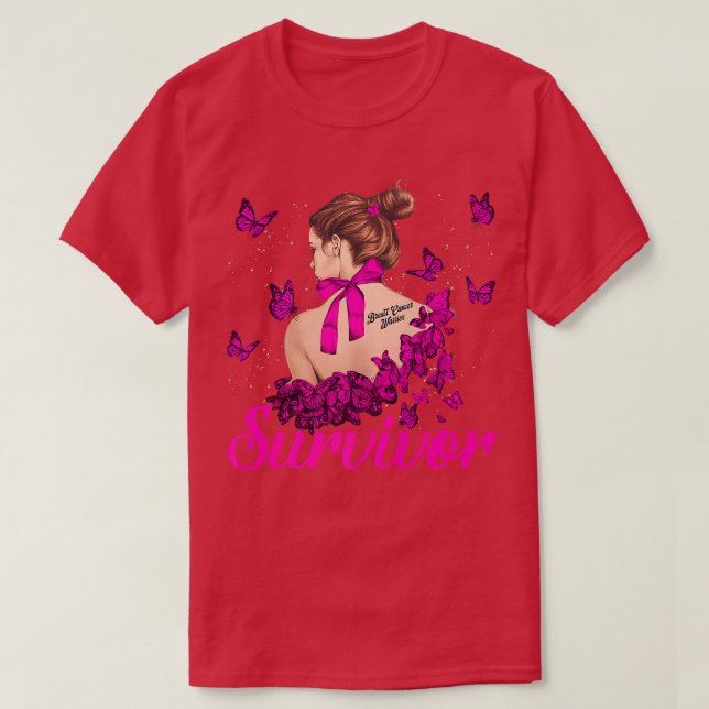 T-shirt Femmes Ruban rose cancer du sein Survivant Sensibi (Design devant)